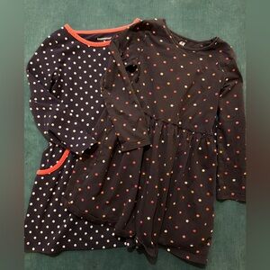 H&M Star dress and Navy polka dot dress